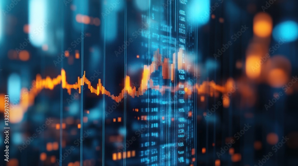 Poster abstract data visualization with vibrant colors and patterns
