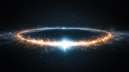 Obraz premium A bright celestial ring formation emanating light and energy in space