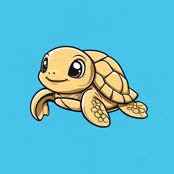 A cartoon turtle is smiling and laying on its back