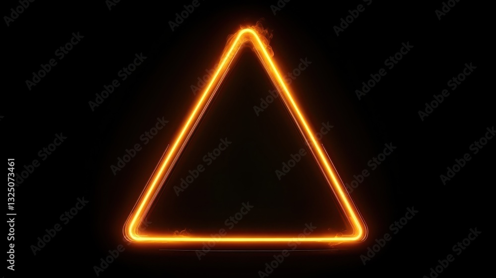 Poster an illuminated orange triangle shape glows against a dark background