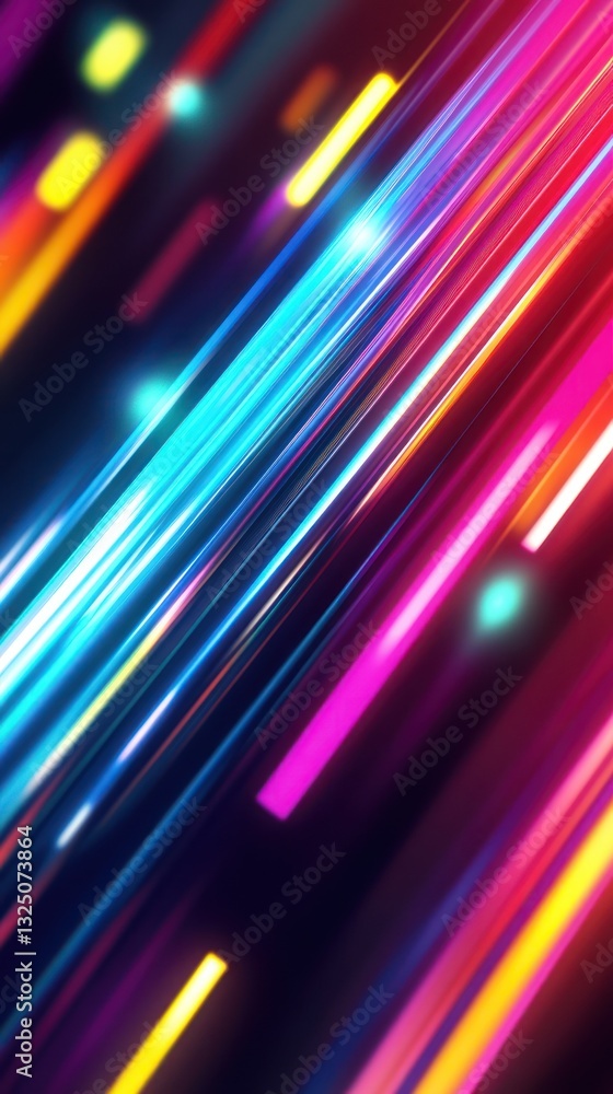 Poster vibrant abstract light streaks creating a dynamic visual effect