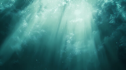 Fototapeta premium Magic mystical aquamarine background with rays of light. mystical. illustration. Mystical Rays. Illustration