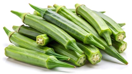 Fototapeta premium Fresh Okra Isolated on White Background