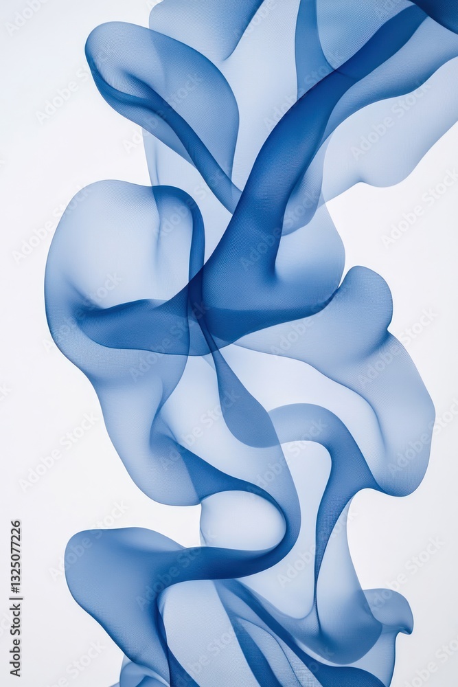 Poster flowing blue fabric creating an abstract background design
