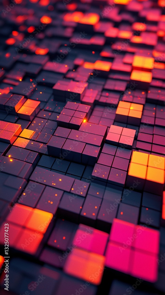 Aufkleber abstract square tiles shifting in layers, forming a minimal communication-themed backdrop