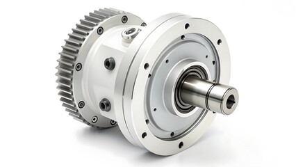 High Angle View of Industrial Machine Part Isolated on White Background