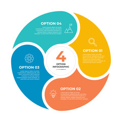 4 option infographic with four sections and a number 4.