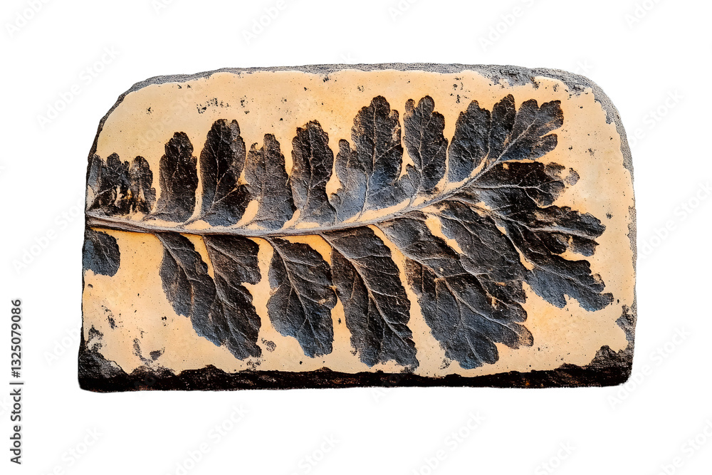 Aufkleber fossilized leaf. selective focus. close-up, background and texture