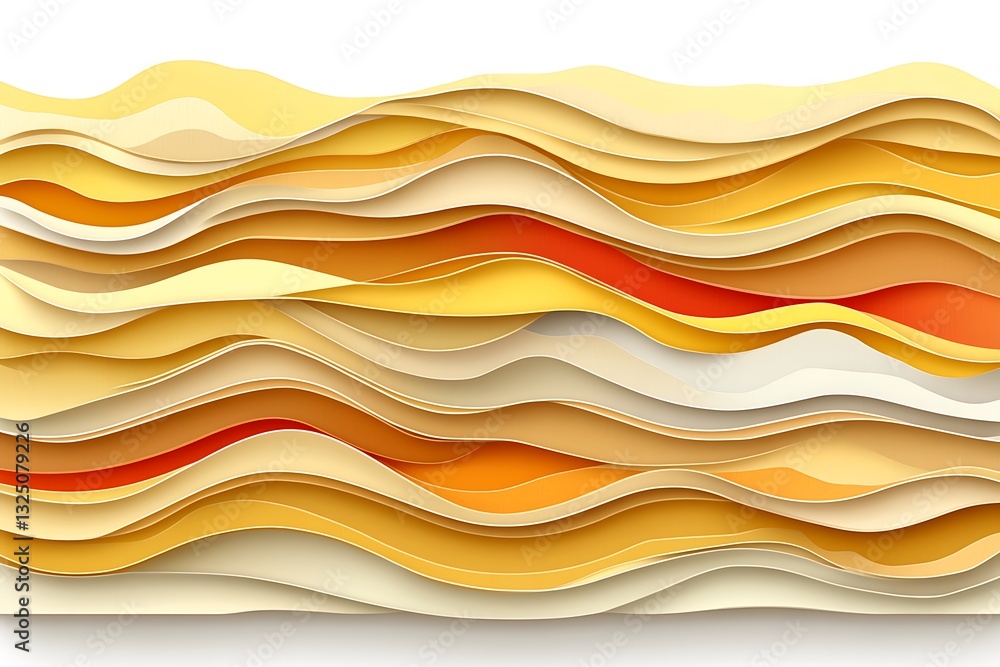 Poster golden cascade: a mesmerizing composition of undulating waves and layered textures