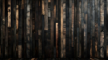 Fototapeta premium Dark Wooden Wall Panels Background