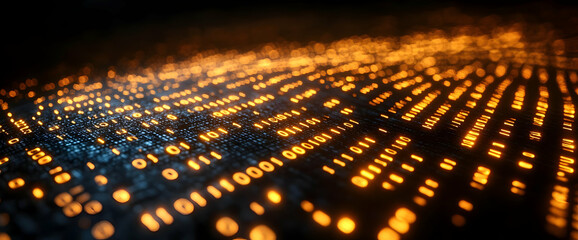 Abstract Binary Code Glowing Pattern