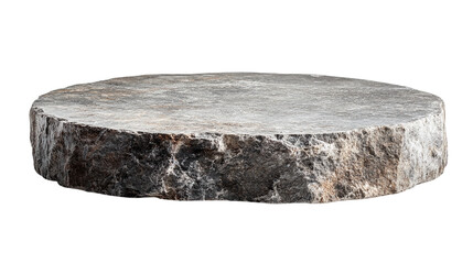 Round stone podium for product display, cut out. Isolated on a transparent background.