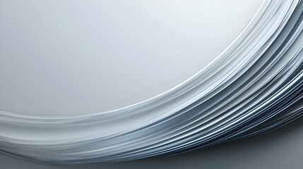 Obraz premium Dynamic Metallic Silver Gray Waves Flowing on Gradient Background in Modern Abstract Digital Art Design