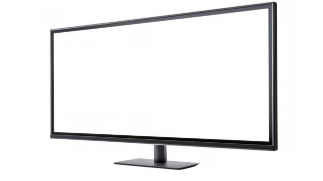 Modern slim design monitor with a transparent background showcasing versatility for home or office use - Powered by Adobe