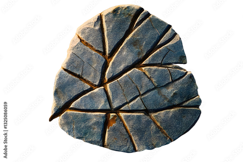 Poster fossilized leaf. selective focus. close-up, background and texture