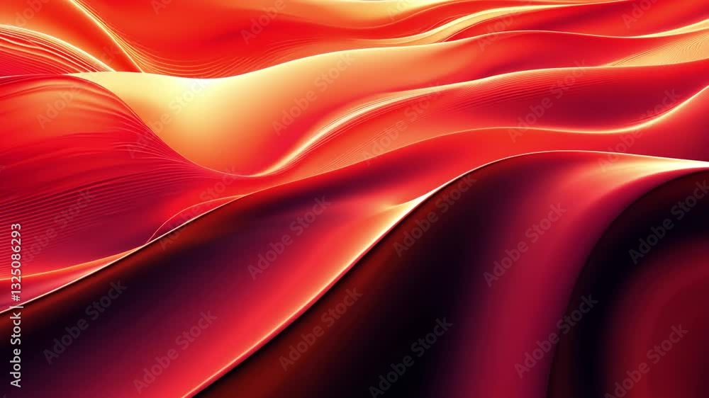 Poster dynamic and fluid red waves create a captivating abstract design, perfect for backgrounds or creativ
