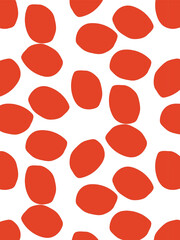 Fototapeta premium Seamless pattern with red dots - bold minimalist background for fabric, packaging, and stationery
