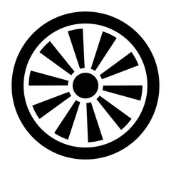 Obraz premium Spoked Wheel Icon: Circular Mechanical Symbol for Motion and Engineering