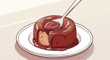 Indulge in this decadent chocolate lava cake, a rich dessert with a gooey center. Spoonfuls of pure chocolate heaven!