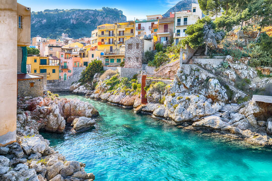 Spectacular sunny day over  Santa Flavia town.