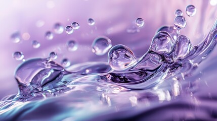 Vibrant purple water splash in motion
