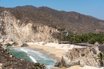 Maruata Beach in the municipality of Aquila, Michoacan, Mexico