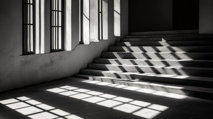 Dramatic Play of Shadows on Steps
