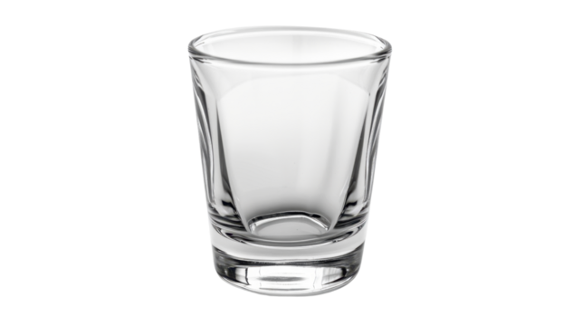 Empty shot glass isolated on transparent background representing alcohol concept