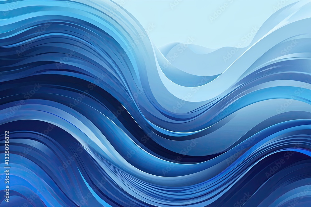 Poster serene blue gradient background with dynamic swirling pattern for modern vector illustration