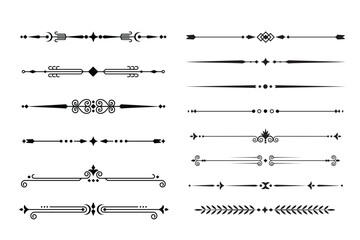 text divider ornament bundle design element, Decorative elegant retro fancy lines dividers frame border for text vector abstract hand drawn