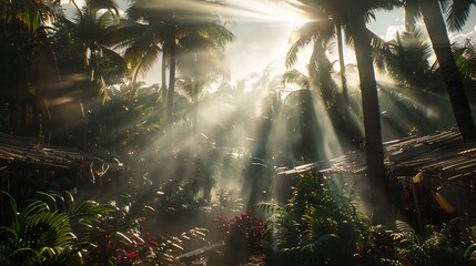 Captivating image of Earth Day celebration vibrant park showcasing community tree planting natural light filtering through dense foliage and a powerful message of environmental stewardship and renewal