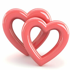 Intertwined 3D Hearts Illustration