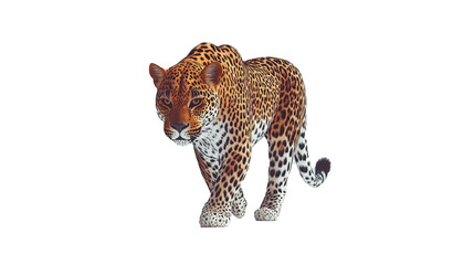 Naklejka premium Portrait of Leopard isolated on white and transparent background illustration