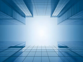 Fototapeta premium Modern Glass Building Abstract Background Illustration