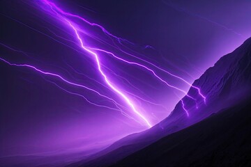 Vibrant Purple Streaks Brightening a Dark Sky