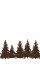 Obraz premium Brown Pine Tree Forest Illustration
