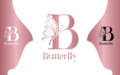Letter B Alphabet Butterfly Logo © Nikma