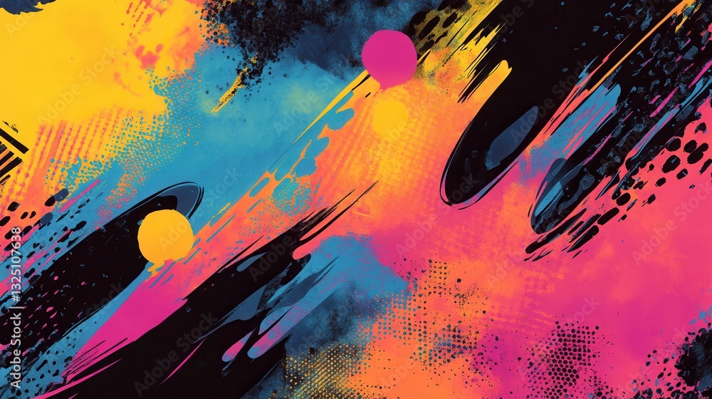 Aufkleber Vibrant comic book background with action lines and dynamic colors creating an energetic atmosphere for creative projects
