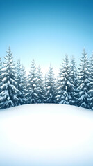 Obraz premium Snowy Winter Forest Background Illustration