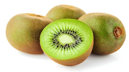 Fototapeta premium kiwi isolated on white background full depth