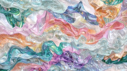 Dreamlike iridescent waves flowing seamlessly across the vibrant surface