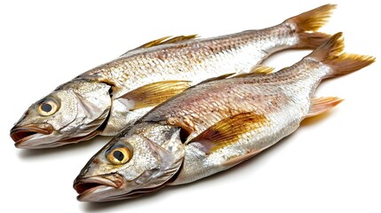 Obraz premium Fresh croaker fish isolated on white background