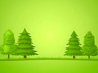 Obraz premium Green Nature Illustration Background