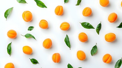Delicious ripe sweet apricots on white