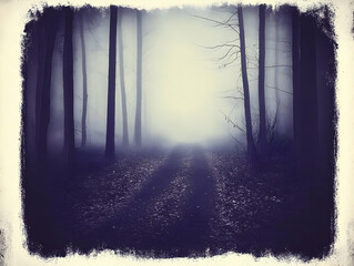 Obraz premium Misty Forest Path Illustration