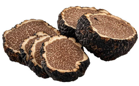 PNG Gourmet black truffles sliced delicacy