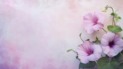 Naklejka premium Beautiful flowers and leaves on a soft and textured background