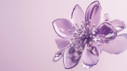 Fototapeta premium A rendered image of a transparent purple flower with details