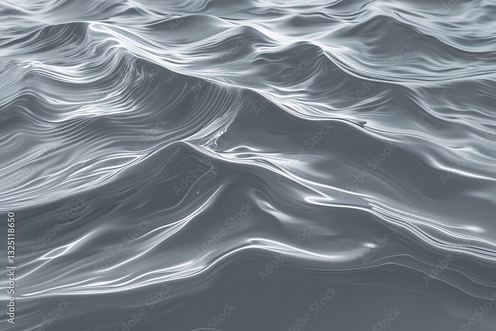 Poster calm gray background with gentle rippling waves and clear open space