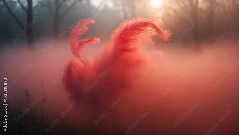 Aufkleber fog and mist effect in red on a background.